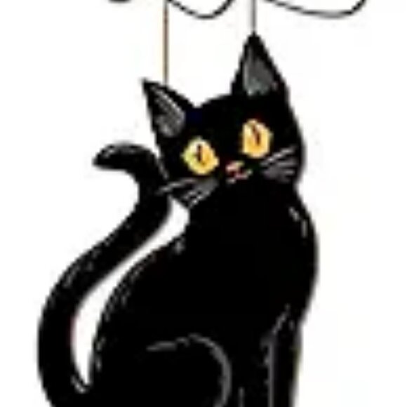 Halloween Ghost Black Cat Pumpkin Door Hanging Sign Decorations, 3 Plaques - Picture 8 of 8